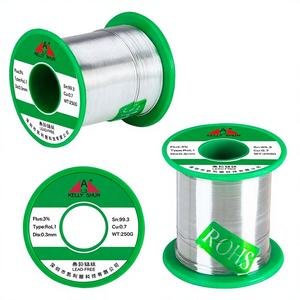 Nouveau fil à souder Sn99.3Cu0.7 (3% de flux) de haute qualité pour soudure à refusion - Conforme RoHS sans plomb - Diamètres 0.3/0.6/0.8mm - Product Image 1