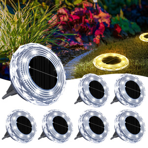 Lámpara de Suelo LED Solar Moderna con 8 LED, Fotocélula, Impermeable, Material de PC, Decoración para Jardín y Caminos - Product Image 1