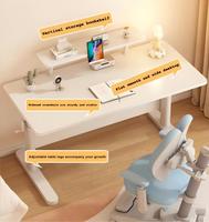 Bureau d'étude ergonomique moderne en bois massif pour enfants avec tiroir de rangement, panneau perforé et hauteur réglable pour la maison, le bureau, le salon et la chambre