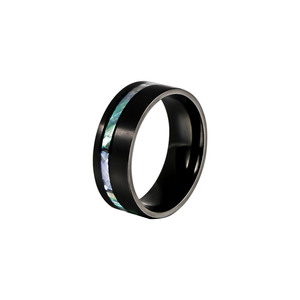 Stainless Steel Men's <b>Ring</b> With Shell Inlay Geometric Fashion Jewelry Gift SA1209 - Product Image 5
