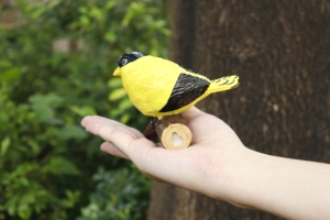 Estatua de pájaro <span class=keywords><strong>amarillo</strong></span> realista en Rama-Decoración de jardín al aire libre de resina, Patio resistente a la intemperie y adorno de césped - Product Image 5