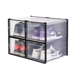 Hot Sales Cheap Home Storage Custom PP Clear Foldable Plastic Shoe Box