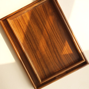 Walnut Wood Rectangular Tea <b>Tray</b> Dry Brewing Serving <b>Tray</b> Wooden Dessert Fruit Plate Dining Tabletop <b>Storage</b> <b>Tray</b> - Product Image 1