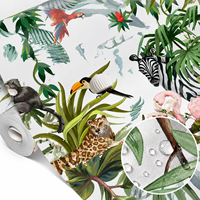 Papier peint floral tropical jungle facile à poser, imperméable, pour bureau, hôtel, chambre, salon, décoration intérieure