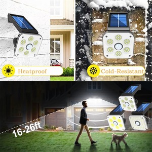 Lampe solaire LED extérieure, applique murale LED, veilleuses avec détecteur de mouvement, éclairage de sécurité, serre, jardin, rue, étanche - Product Image 6