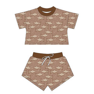 Conjunto de Ropa de Verano para Niñas, Venta al por Mayor, Camiseta de Manga Corta con Cuello Redondo y Estampado de Dibujos Animados, Pantalones Cortos, Conjunto de 2 Piezas para Niños - Product Image 5