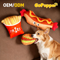 Jouet interactif et durable pour chien : Hamburger, Hot-dog, Taco, Frites – Jouet à mâcher qui couine pour la dentition des chiots et le soulagement du stress