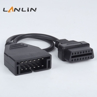 Cable Convertidor OBDII de 12 Pines a 16 Pines para Vehículos GM