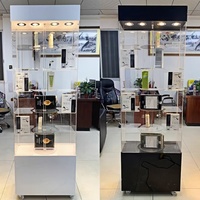 Comptoir de bijouterie de luxe en acier inoxydable, mobilier de magasin, vitrine de présentation de bijoux en verre, armoires à bijoux avec éclairage