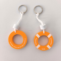 Porte-clés flottant en cristal personnalisable en gros avec design imprimé écologique, cadeaux promotionnels en acier inoxydable, logo personnalisé