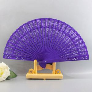 Hollow Handheld Sandalwood Fans in Various Colours Wood Folding Decorations for Baby Shower Birthday Party Souvenirs Favors - Product Image 3