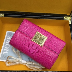 Exotic Genuine Crocodile Skin Flap Bag Ladies Pink Casual & Party Use - Product Image 1