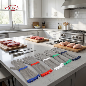 ถุงมือตาข่ายโลหะสแตนเลส ป้องกันการบาดระดับ EN388 ระดับ 5 ANSI/ISEA ระดับ 9 ทนต่อการเสียดสี ทนต่อการฉีกขาด - Product Image 4