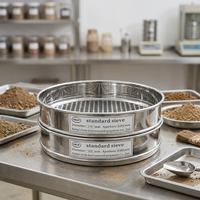Stainless Steel Soil Test Sieve Set Laboratory Standard Mesh Sieve for Soil Particle Size Analysis Testing Equipment