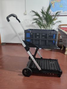 बहुउद्देशीय वाणिज्यिक पीपी चार पहियों मोबाइल फोल्डिंग शॉपिंग कार्ट के साथ मोबाइल फोल्डिंग कार्ट - Product Image 5