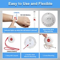 Système d'alerte sans fil pour soignants avec bouton d'appel SOS, bracelet et collier portables pour la sécurité des personnes âgées à domicile/en milieu hospitalier