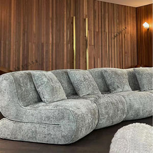 Sofá Moderno Minimalista en Forma de S, Tapizado en Color Camel, Relleno de Espuma, para Sala de Estar, Recepción de Hotel - Product Image 2