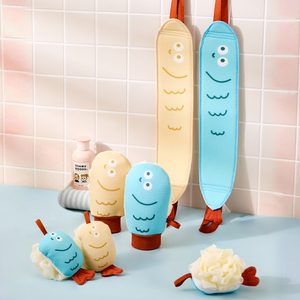 Support OEM Gant exfoliant de bain en forme de poisson mignon, éponge douce pour la douche, sangle longue pour le dos, accessoire de salle de bain - Product Image 6