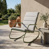 Chaise longue à bascule moderne, imperméable, portable, légère, en tissu, pour l'extérieur, confortable, pour patio, jardin, cour, parc