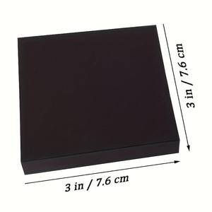 1 bloc-notes autocollant créatif tout noir 3*3 pouces, facile à utiliser, amovible, réutilisable, papeterie - 100 feuilles - Product Image 2