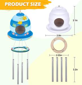 Suministros de fábrica DIY Arts Crafts hanging Bird eat House Kit de campanas de viento Juguetes educativos de dibujo producto barato - Product Image 4