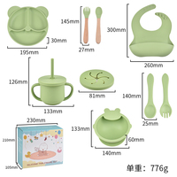 Ensemble d'alimentation pour bébé en silicone, forme d'ours, dessin animé rose, vaisselle, passe au lave-vaisselle, sans BPA, qualité alimentaire, repas pour enfants