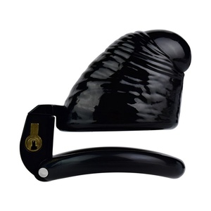 FRRK Black Chastity Cages Devices Men's Resin Penis Exercise Cage-Light Weight and Comfortable Penis Cages-with 4 Size Rings - Product Image 2