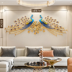Reloj de pared de pavo real <span class=keywords><strong>para</strong></span> sala de estar, Arte Creativo, decoración de <span class=keywords><strong>fondo</strong></span> de pared, colgante silencioso - Product Image 5