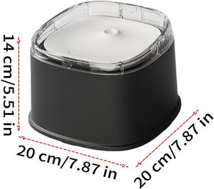 Fontaine à eau automatique pour animaux de compagnie - Distributeur d'eau silencieux en PP pour chiens et chats avec filtre anti-brûlure à sec, anti-éclaboussures et grande capacité - Product Image 6