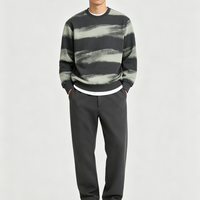 Nouveau 2026 – Pull décontracté pour homme, coupe régulière, style streetwear, tie-dye contrastant, doux et chaud, couleur unie – Vente en gros OEM personnalisable