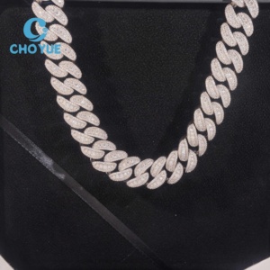 ลดราคาพิเศษ สร้อยคอเงินแท้ S925 ขนาด 18 มม. แบบ Cuban Link 4 แถว ประดับเพชรโมอิสซาไนต์ สไตล์ฮิปฮอป เครื่องประดับคุณภาพสูง สร้อยคอผู้ชาย ผ่านการทดสอบเพชร GRA - Product Image 4