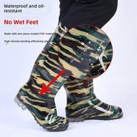 Sepatu Bot Kerja Anti Air Unisex High-Top Anti Selip Tahan Aus Sol Tebal Bahan Tendon Sapi Grosir