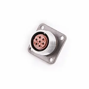 4 Hole Flange Straight Female Socket 2PM18 7 Pin Connector