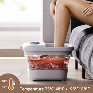 <span class=keywords><strong>Mini</strong></span> masajeador de baño de Spa de pies con pantalla LED portátil con función de burbuja de rodillo vibratorio de calefacción de acupresión para piernas - Product Image 2