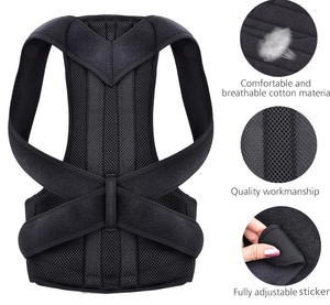 Korset Penyangga Postur Tubuh OEM Baru Kustom Terbaik Warna Hitam, Dapat Disesuaikan, Korektor Punggung, Sabuk Penyangga Punggung Kustom, Pelindung Postur Tubuh - Product Image 3