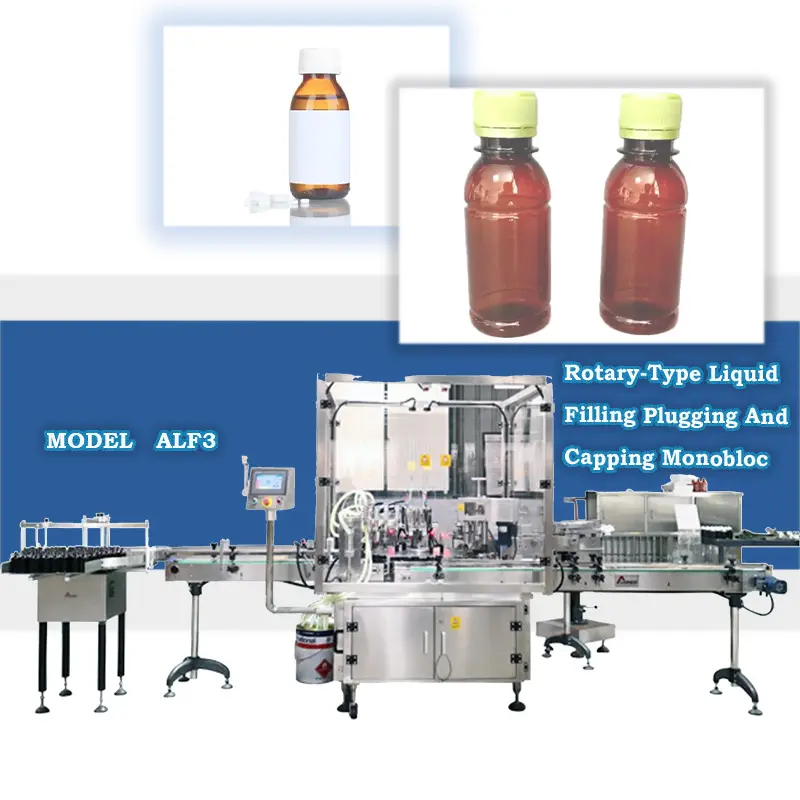 Full-automatic Liquid medicine filling machine Integrating filling, plugging and capping