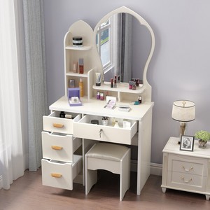 En gros, Coiffeuse simple blanche en mélamine avec miroir LED, <span class=keywords><strong>petite</strong></span>, pour femme <span class=keywords><strong>adulte</strong></span>, avec rangement pour salle de bain d'hôtel - Product Image 2