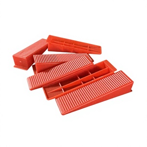 Système de nivellement de carreaux personnalisé axé sur l'efficacité, cale en plastique rouge durable et réutilisable pour l'installation de grands formats - Product Image 1