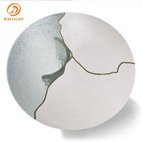 Foshan Luxuriöser Künstlerischer Glas-Marmor Runder Esstisch Luxuriöse Italienische Möbel Esszimmer-Sets
