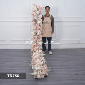 Real Touch Artificial Silk Rose Flower <b>Runners</b> High Quality Durable Wedding <b>Table</b> flower <b>runner</b> Centerpieces Decoration - Product Image 2