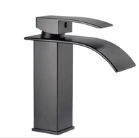 Robinet de lavabo cascade en laiton de style européen, plusieurs couleurs, avec buses plates, droites et à large bord
