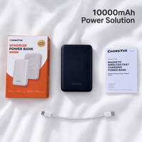 Batterie externe ultra-fine Type-C 10000mAh 196g 30W PD Charge rapide 15W Chargeur sans fil magnétique Portable Aluminium ODM