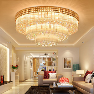 Candelabro Moderno de Alta Calidad en Oro para Bodas Lámpara Colgante Redonda de Lujo con Cristales LED para Dormitorio Sala de Estar o Lobby de Hotel - Product Image 5