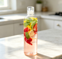 Bouteille d'eau à infusion de fruits avec marqueur de temps, réutilisable, pour détox, idéale pour la gym, les voyages, les activités de plein air, et pour les thés aux fruits faits maison