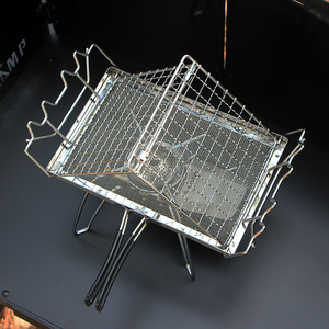 Support à pain grillé pliable en acier inoxydable Cool Camp, portable, pour barbecue extérieur, camping, cuisson et pâtisserie - Product Image 4
