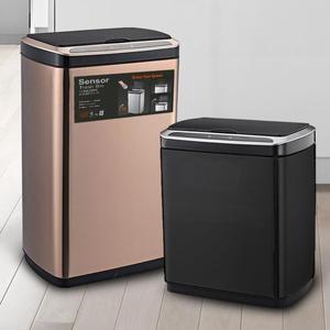 Cubo de <span class=keywords><strong>basura</strong></span> inteligente automático de acero inoxidable de 30L, cubos de <span class=keywords><strong>basura</strong></span> con parte superior abierta, cesta de papel, papelera de <span class=keywords><strong>reciclaje</strong></span> para cocina al aire libre, inodoro, <span class=keywords><strong>reciclaje</strong></span> - Product Image 1