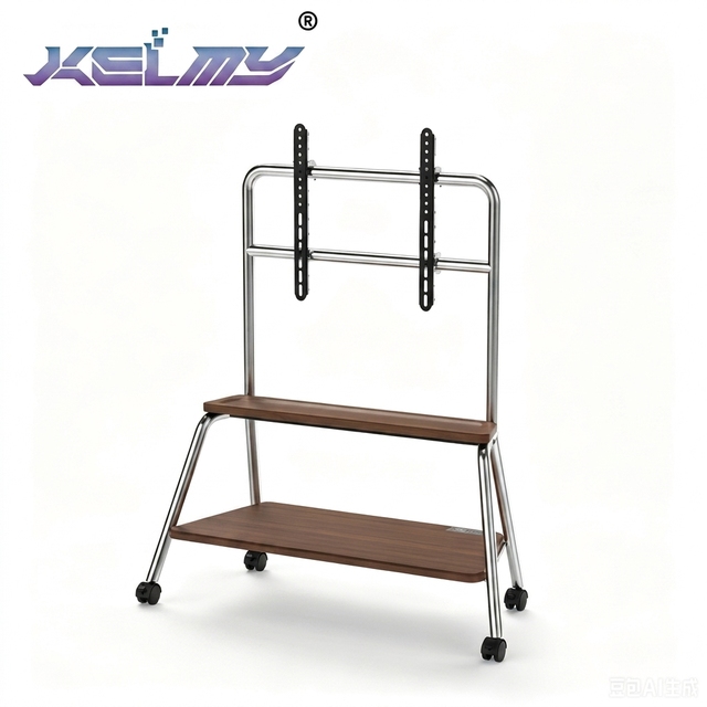 KELMY Modern Rolling TV Stand with Wheels for 42-75 Inch Screen Mobile TV Cart Bracket Portable TV Mount Trolley Swivel Holder