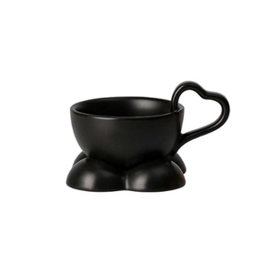 Good Price of New Design Lovely <b>Ceramic</b> Coffee <b>Mug</b> Cup Saucer Black <b>Ceramic</b> <b>Mug</b> With Heart Handle Cute <b>Ceramic</b> Coffee <b>Mug</b> - Product Image 2