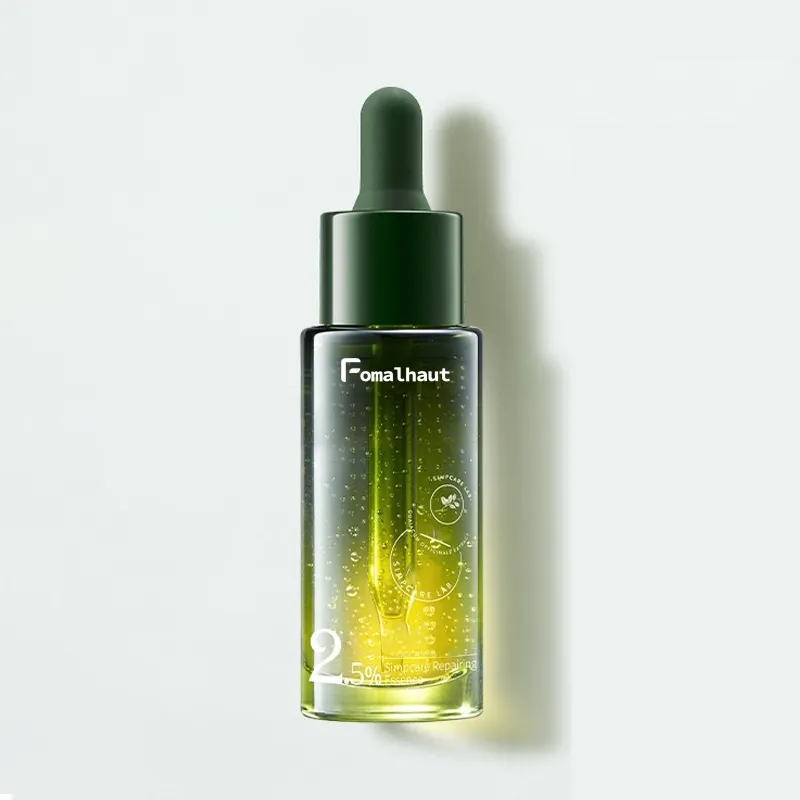 מכירה חמה מרובע מבריק ירוק שיער שמן בקבוק טפטפת זכוכית טיפול אישי עבור בושם שמן אתרי