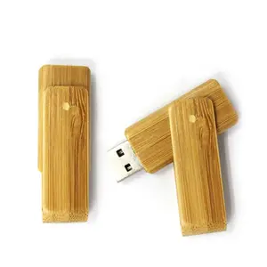 benutzerdefinierte usb-sticks schwenkbar speicher stick twister flash drive 1gb-128gb los bambus holz usb-pendrives